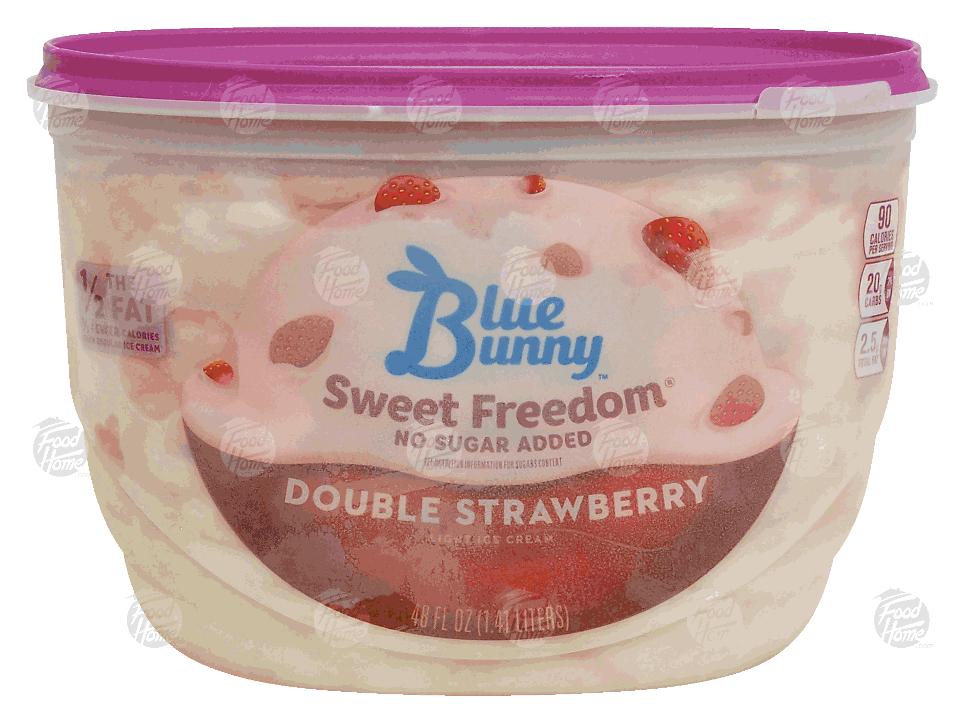 Blue Bunny Sweet Freedom double strawberry ice cream, no sugar added Full-Size Picture